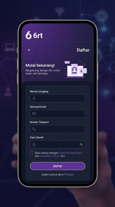 Tampilan halaman daftar 6rt