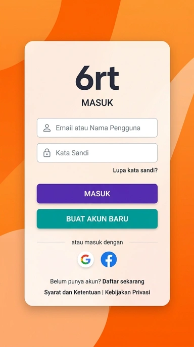 Tampilan halaman login 6rt
