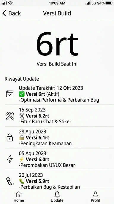 Tampilan riwayat versi 6rt