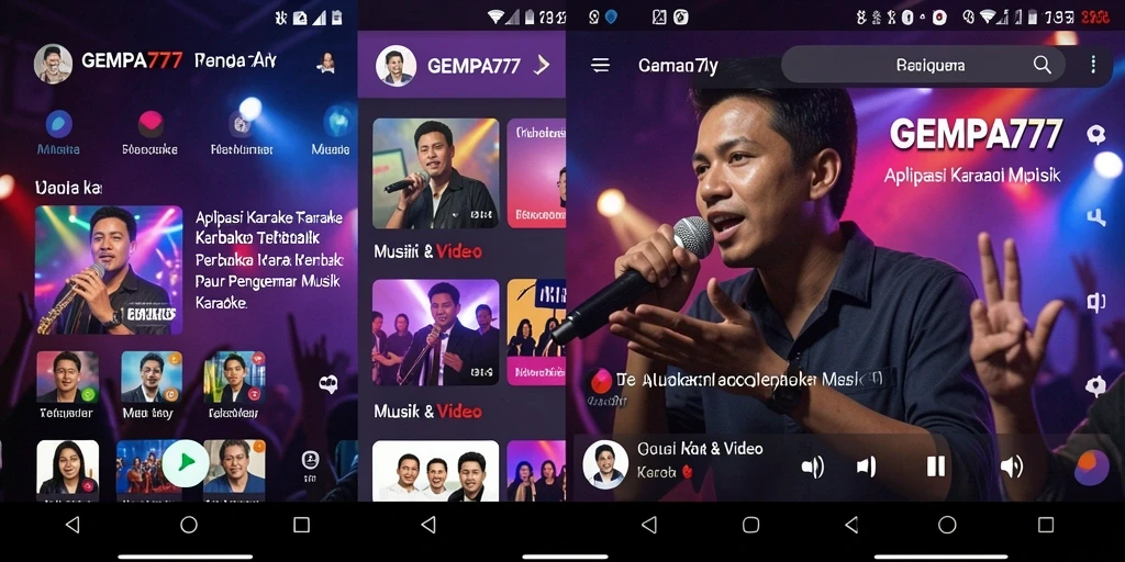 Tampilan antarmuka GEMPA777 dengan fitur Karaoke yang mudah digunakan.