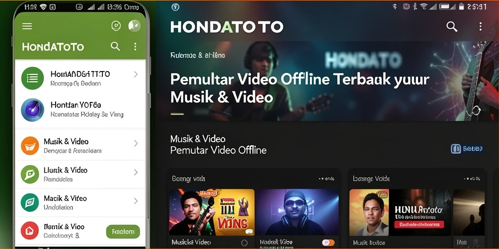 Tampilan antarmuka HONDATOTO yang sederhana dan fungsional untuk Pemutar Video Offline.
