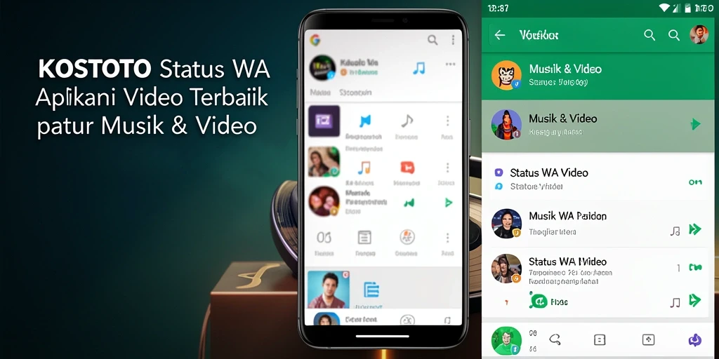 Tampilan antarmuka aplikasi KOSTOTO yang user-friendly untuk Status WA Video.