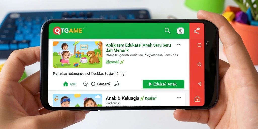 Antarmuka menarik dan interaktif untuk belajar anak.